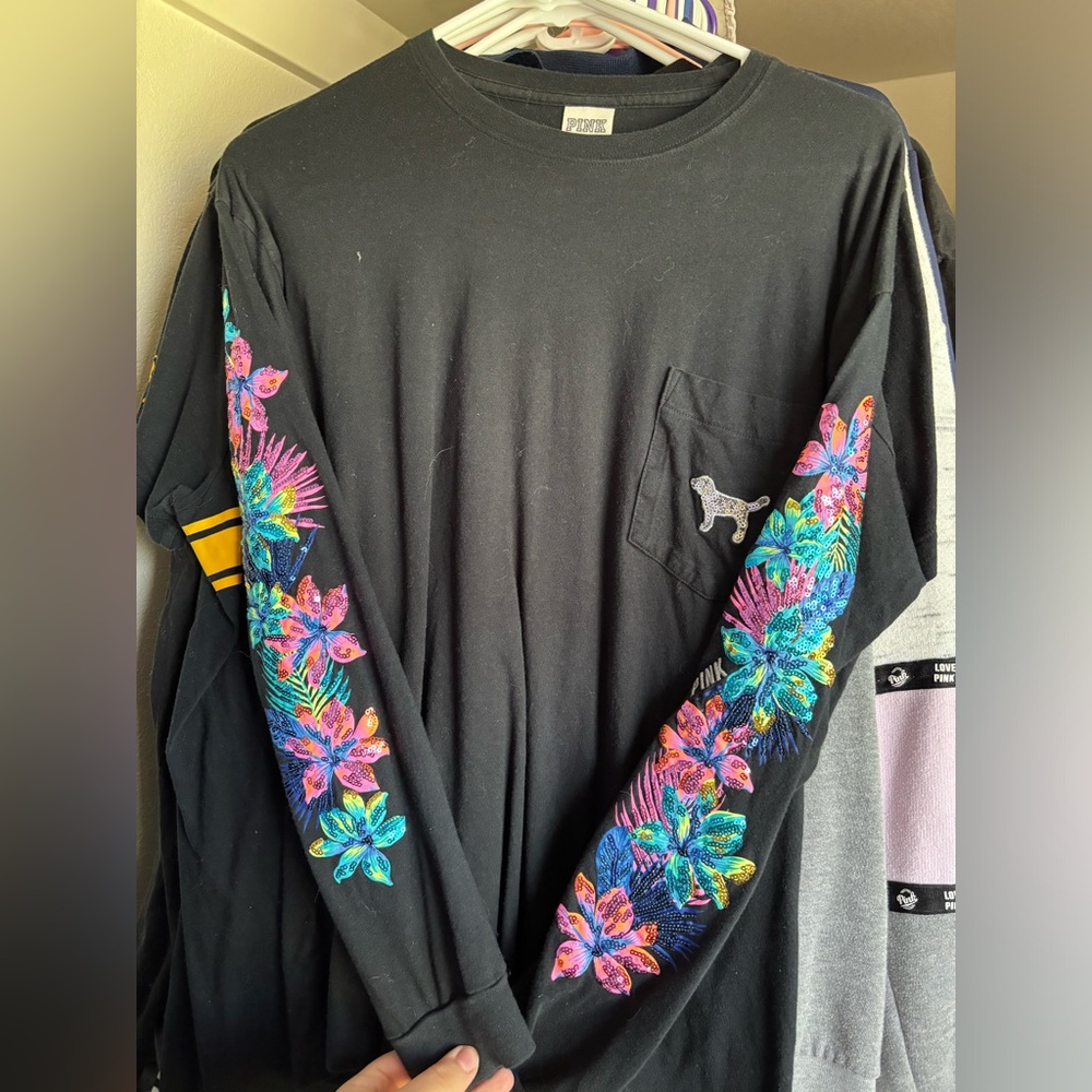 Flowered Long Sleeve PINK shirt